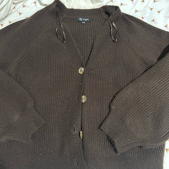 Cozy Brown Women's Cardigan - Picture 2 of 2
